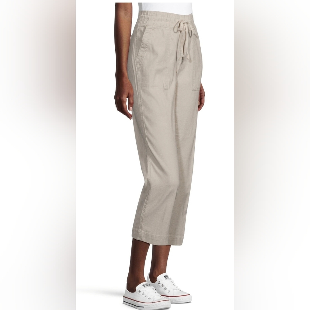 Linen blend crop pants